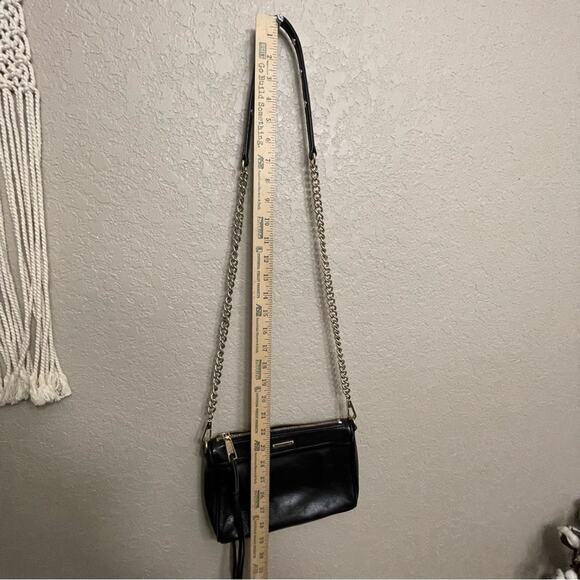 Rebecca Minkoff  crossbody leather black purse bag golden chain classic - Picture 13 of 16